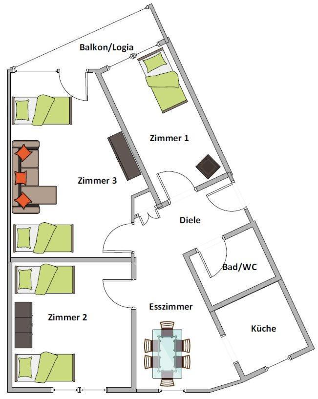 Duisburg Von Oben 3,5 Zimmer 8.Og Frisch Saniert Exterior foto